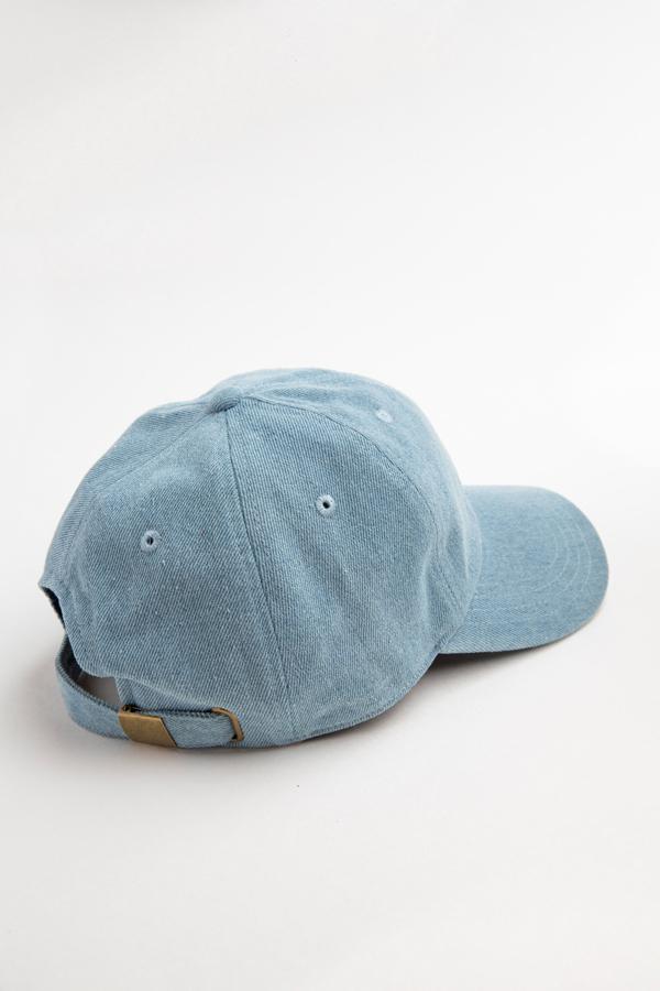 Light Denim Satin-Lined Baseball Hat