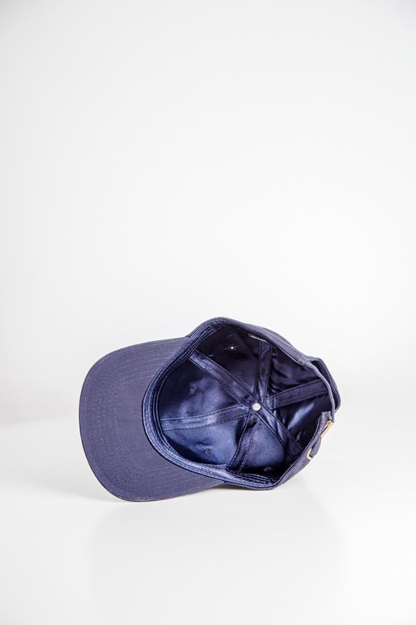 Navy Blue Satin-Lined Baseball Hat