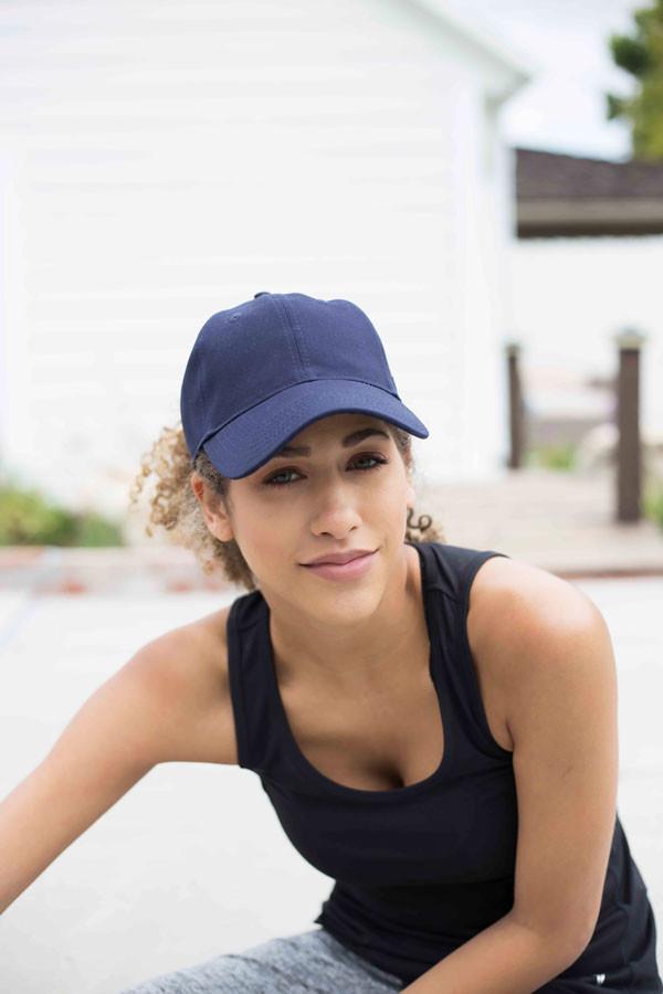 Navy Blue Satin-Lined Baseball Hat