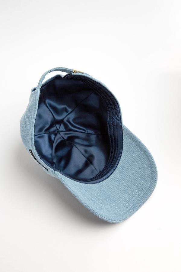 Light Denim Satin-Lined Baseball Hat